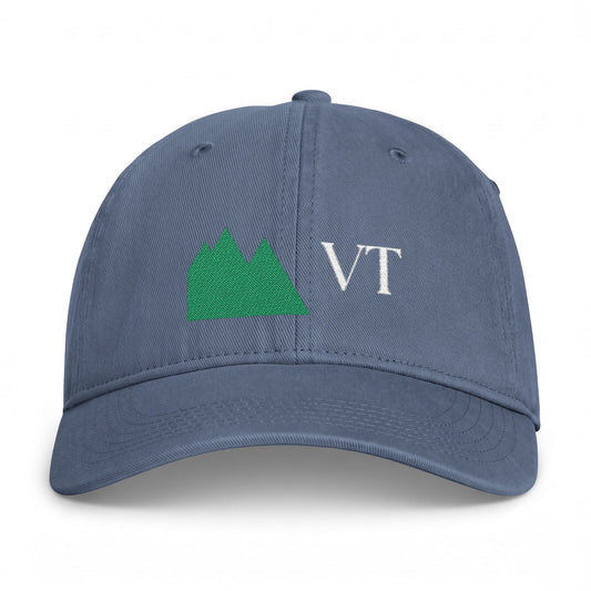 VT Mountain Logo Cap - Washed Coastal Baseball Hat