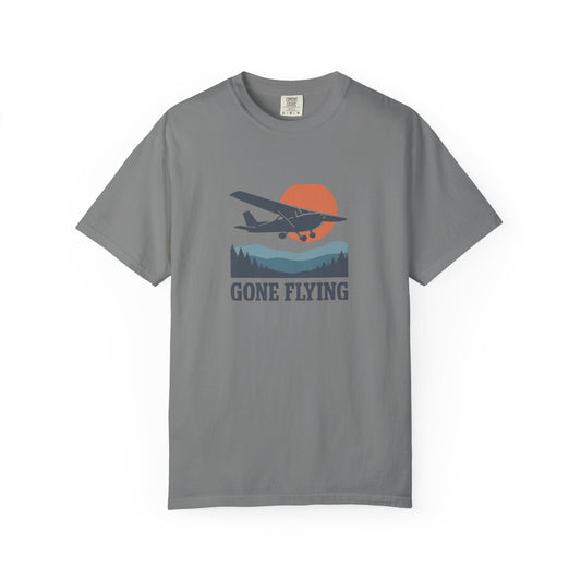 Gone Flying Vintage Airplane T-Shirt - Aviation Graphic Tee for Pilots & Plane Lovers