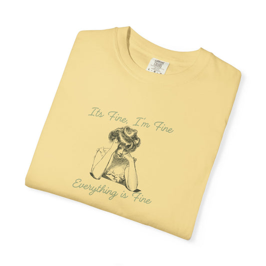 T-Shirt - 'Its Fine I'm Fine Everything is Fine' Minimalist Sketch Tee