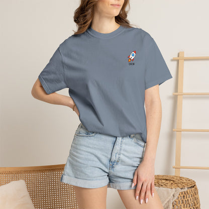 Rocket Crew Pocket T-Shirt - Minimal Space Graphic Tee