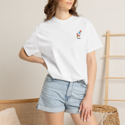 Rocket Crew Pocket T-Shirt - Minimal Space Graphic Tee