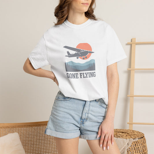 Gone Flying Vintage Airplane T-Shirt - Aviation Graphic Tee for Pilots & Plane Lovers