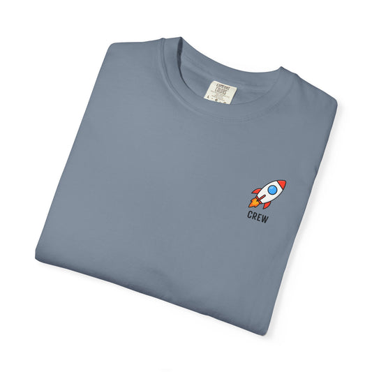 Rocket Crew Pocket T-Shirt - Minimal Space Graphic Tee