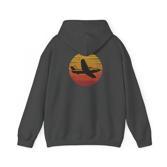 Retro Sunset Airplane - Hooded Sweatshirt - Pilot Hoodie Gift