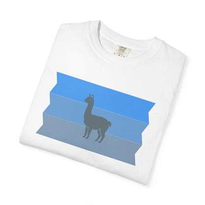 Blue Striped Llama Graphic T-Shirt