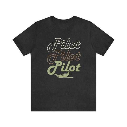 Pilot Graphic Shirt - Black, Dark Grey Heather, Dark Grey - Pilot Shirt - Aviator Gift - Gift for Pilot - Father's Day Gift for Pilot