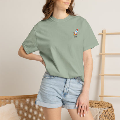 Rocket Crew Pocket T-Shirt - Minimal Space Graphic Tee