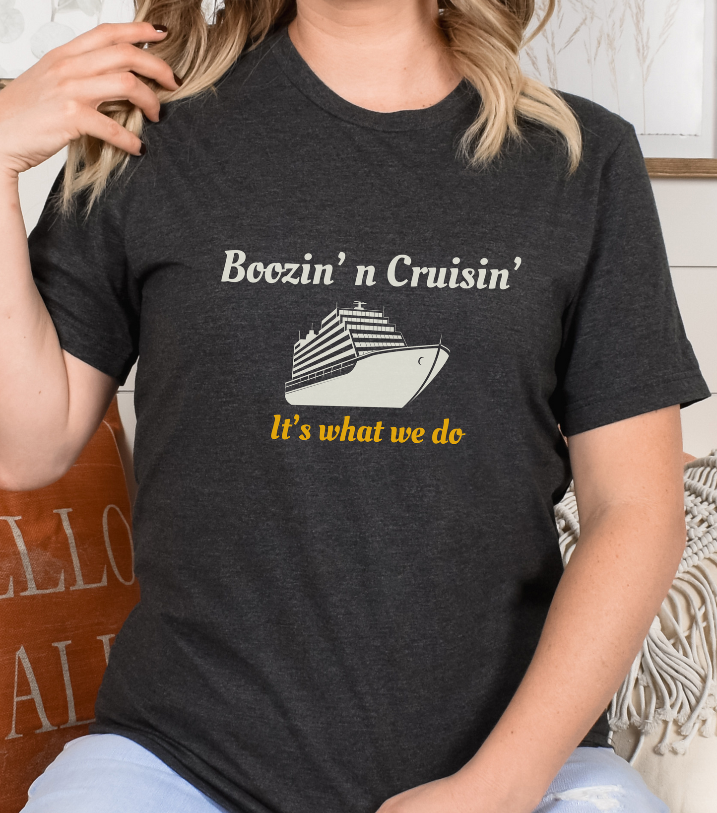 Boozin' n Cruisin' It's What We Do - Dark Grey Heather - Cruise Shirt - Cruisin - Funny Cruise Gift