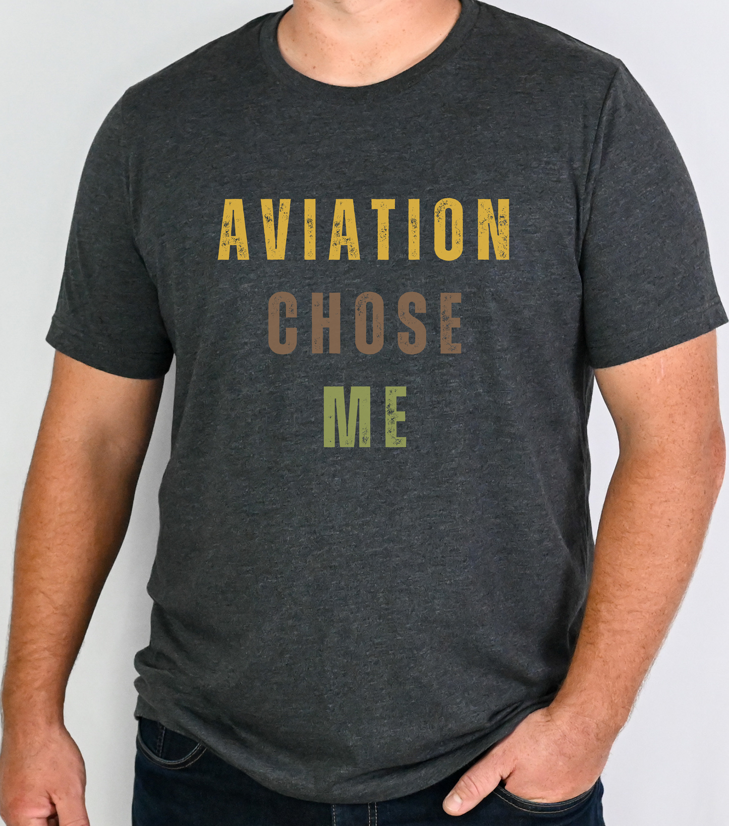 Aviation Chose Me - Dark Grey Heather - Unisex TShirt - Aviation Shirt - Pilot Shirt