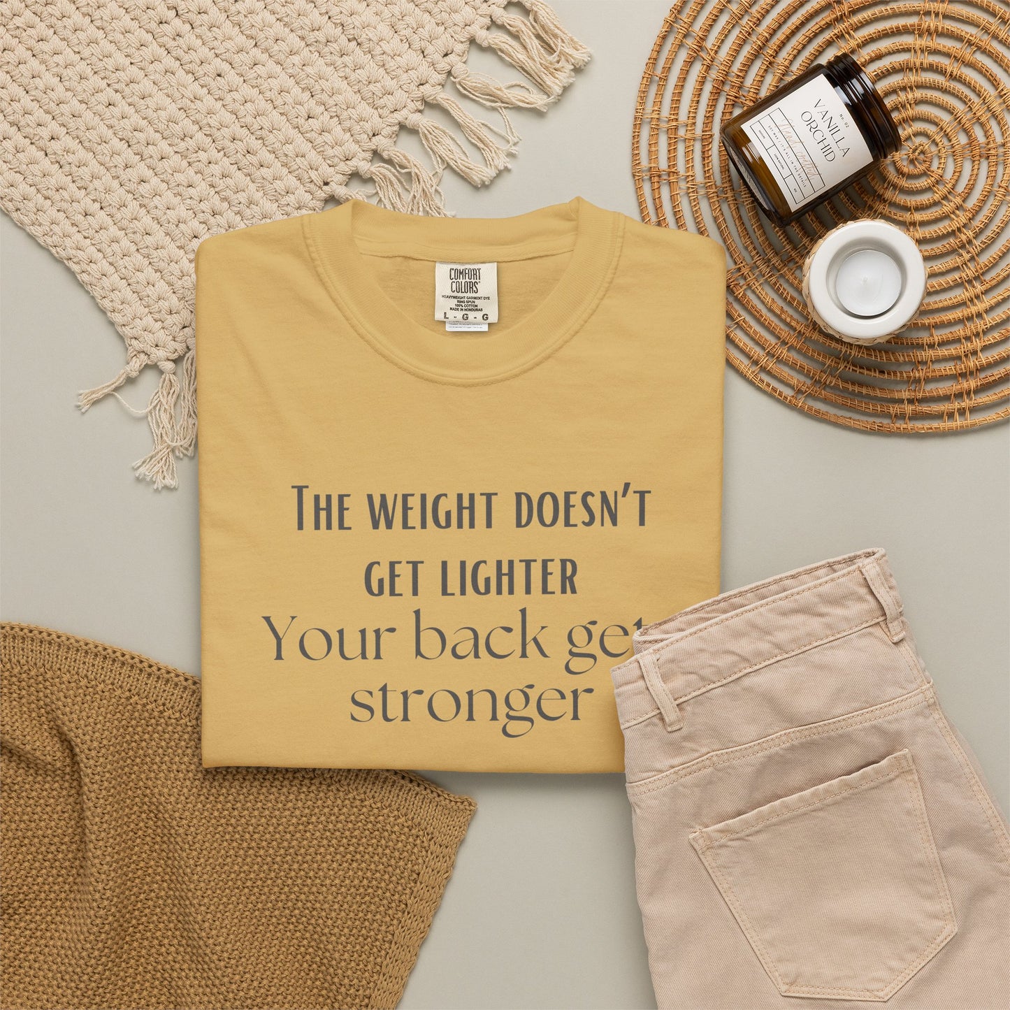 Motivational Tee - “The Weight Doesn’t Get Lighter, Your Back Gets Stronger”