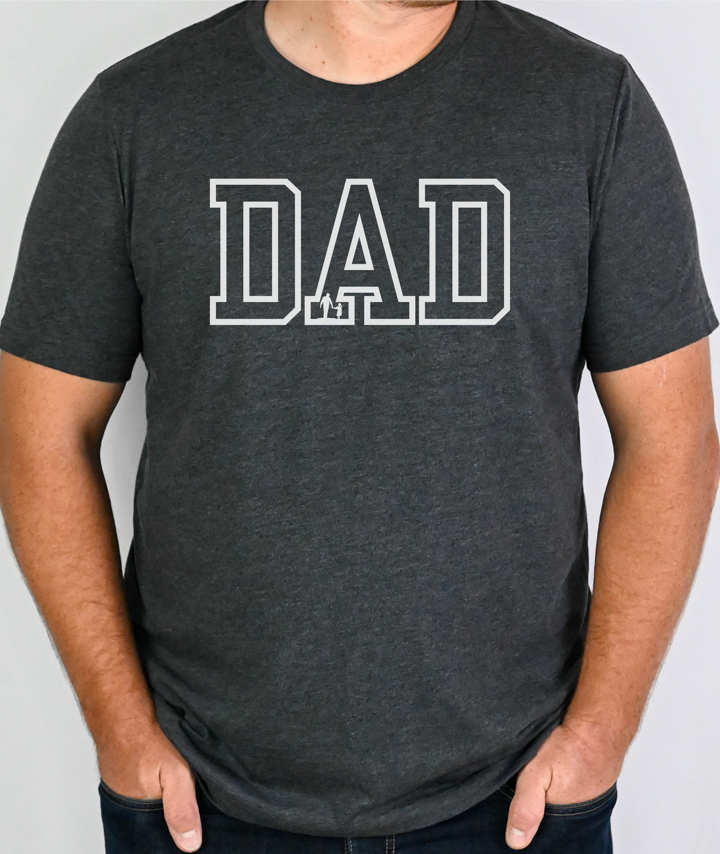 DAD - Fathers Day Shirt - Dad With Daughter Silhouette - Fathers Day Gift