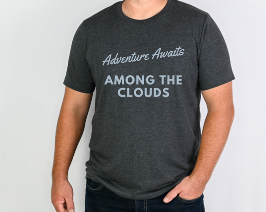 Adventure Awaits Among The Clouds - Dark Gray Heather - Unisex TShirt - Aviation Shirt - Pilot Shirt