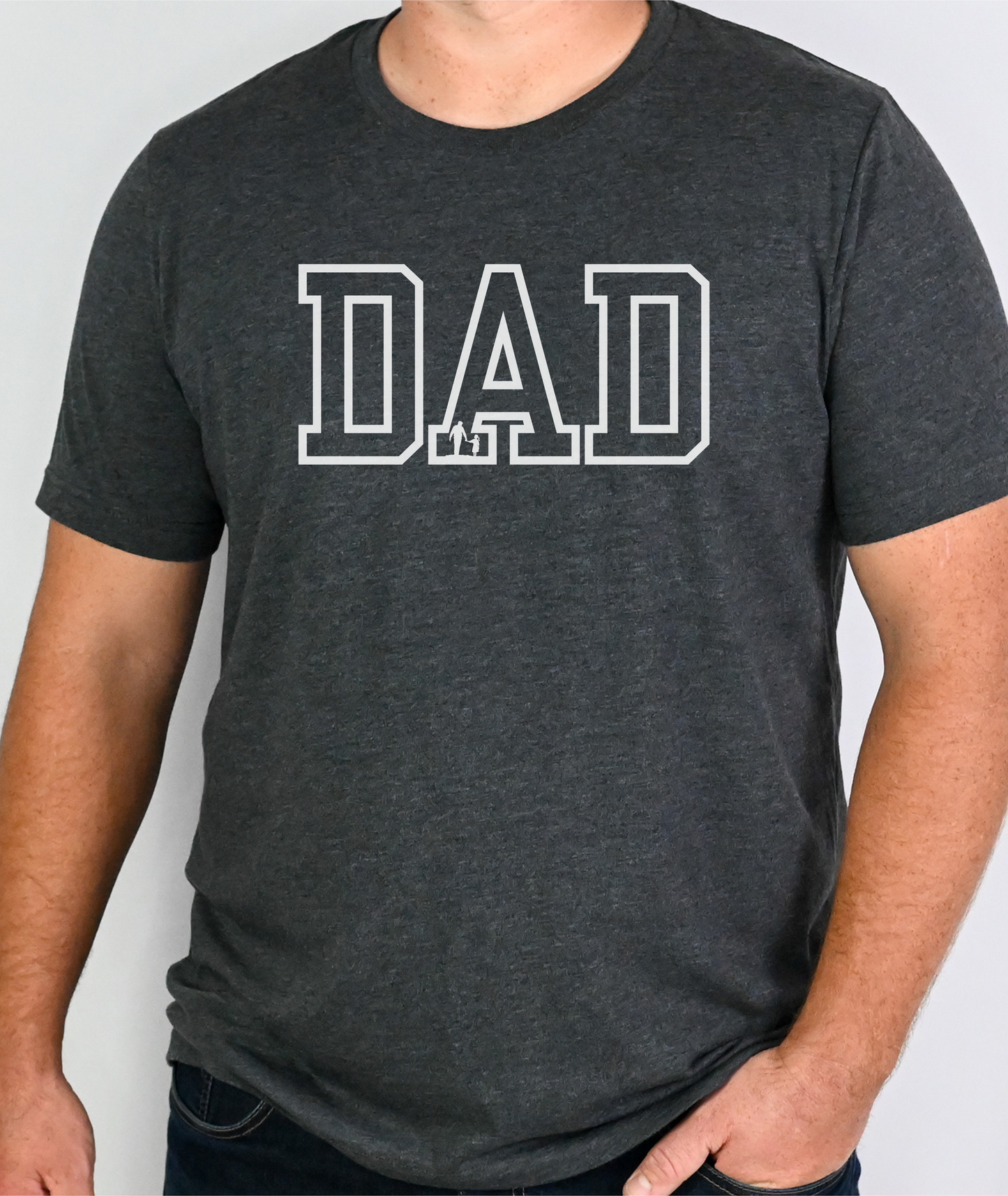 DAD - Fathers Day Shirt - Dad With Daughter Silhouette - Fathers Day Gift