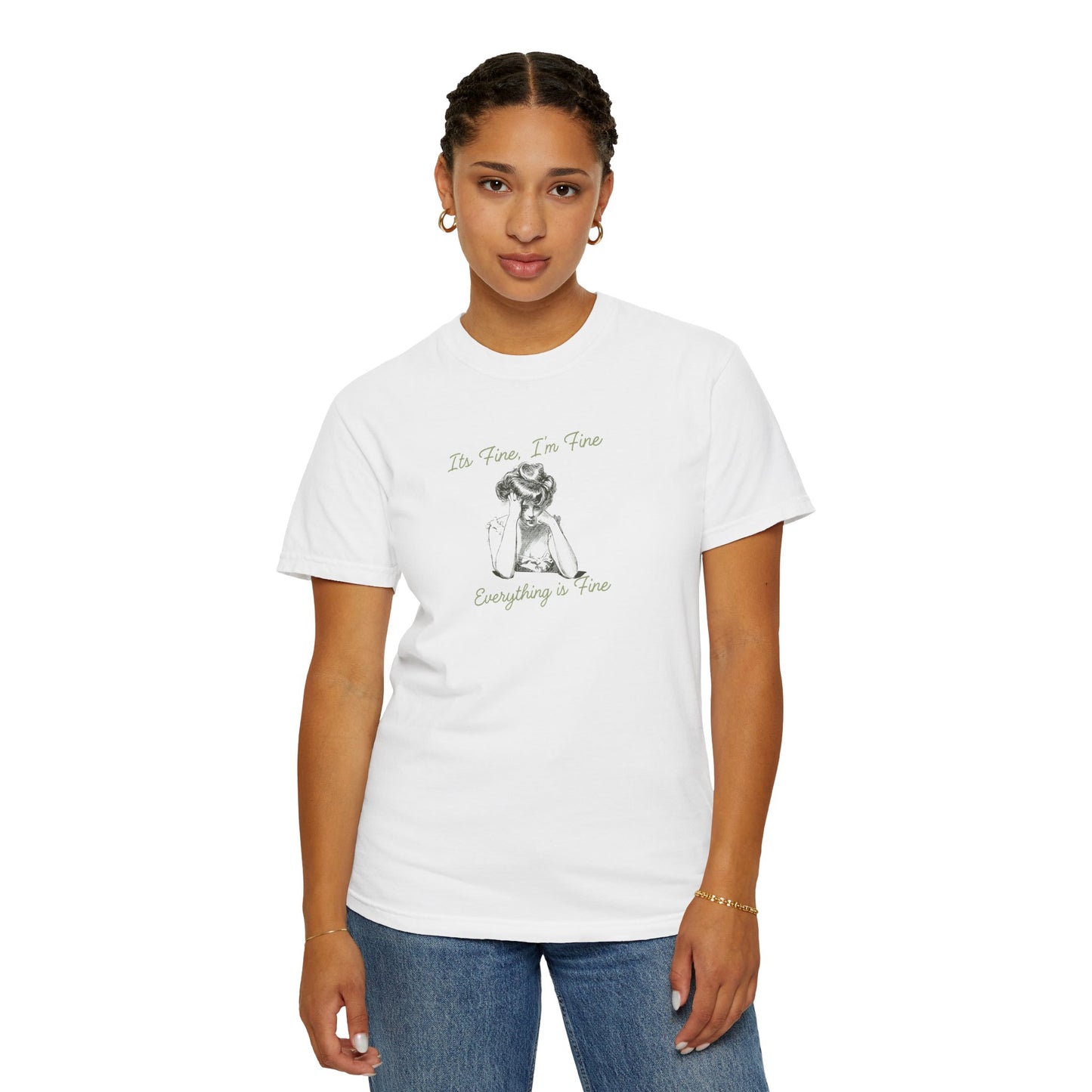 T-Shirt - 'Its Fine I'm Fine Everything is Fine' Minimalist Sketch Tee