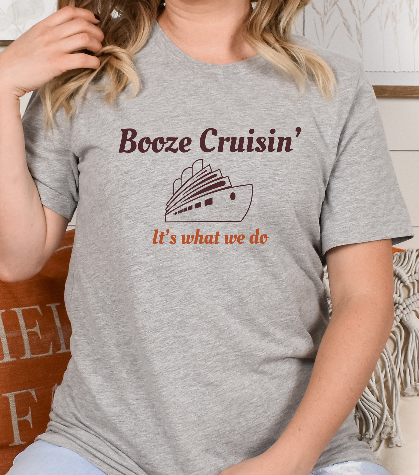 Booze Cruisin' It's What We Do - Athletic Heather - Cruise Shirt - Cruisin - Funny Cruise Gift