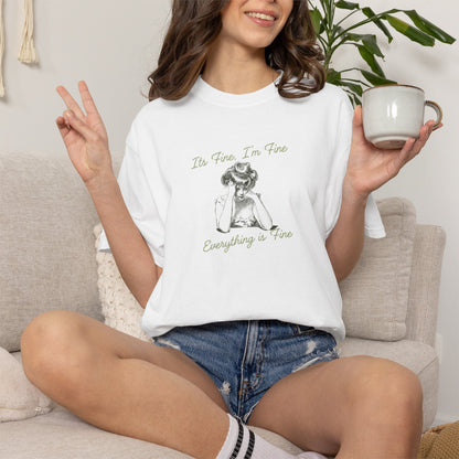 T-Shirt - 'Its Fine I'm Fine Everything is Fine' Minimalist Sketch Tee