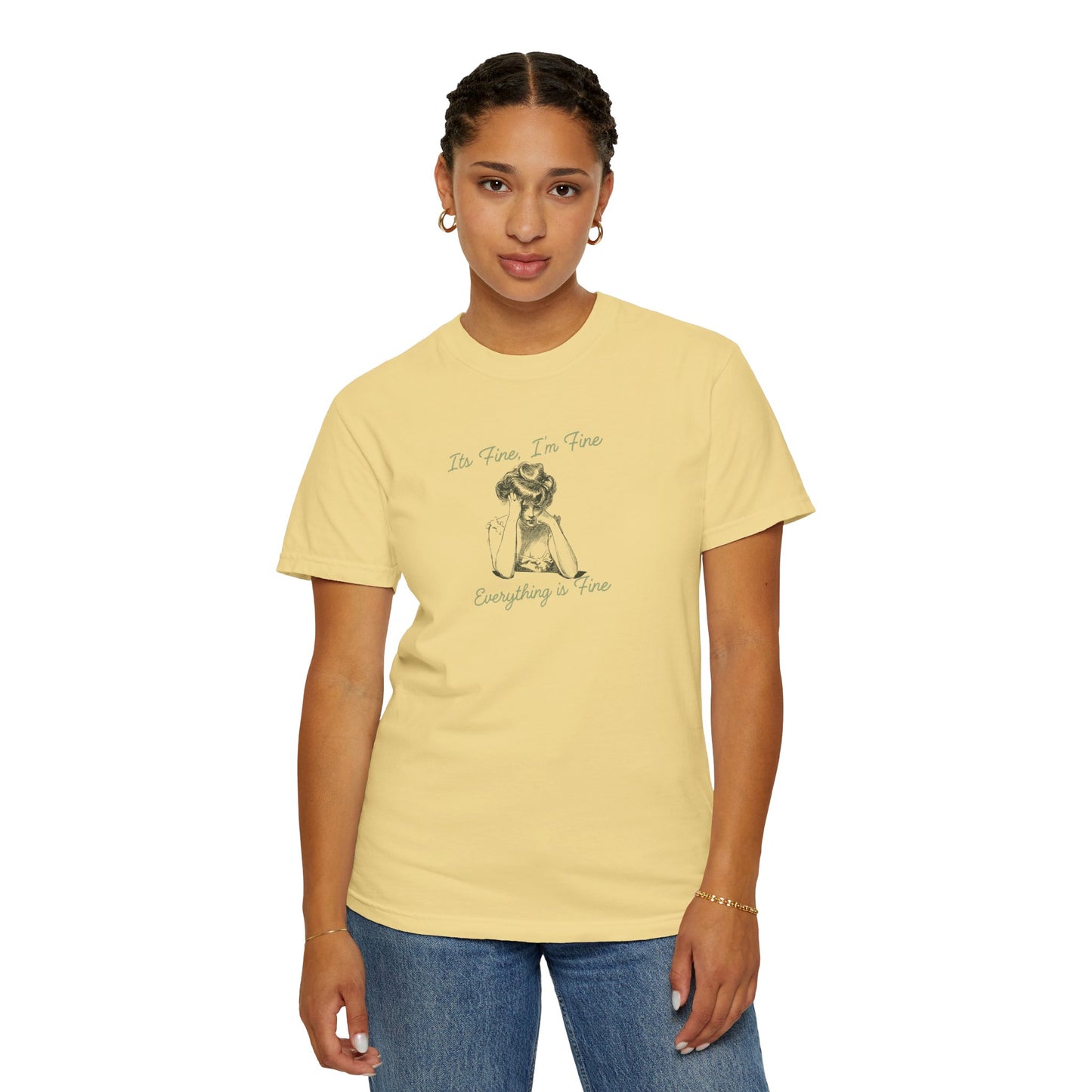 T-Shirt - 'Its Fine I'm Fine Everything is Fine' Minimalist Sketch Tee