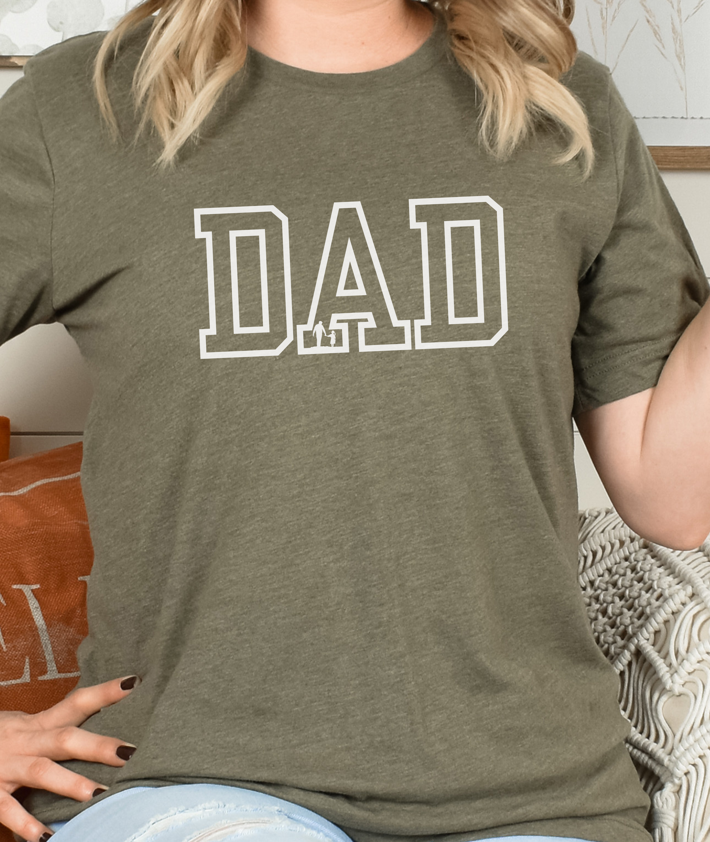 DAD - Fathers Day Shirt - Dad With Daughter Silhouette - Fathers Day Gift