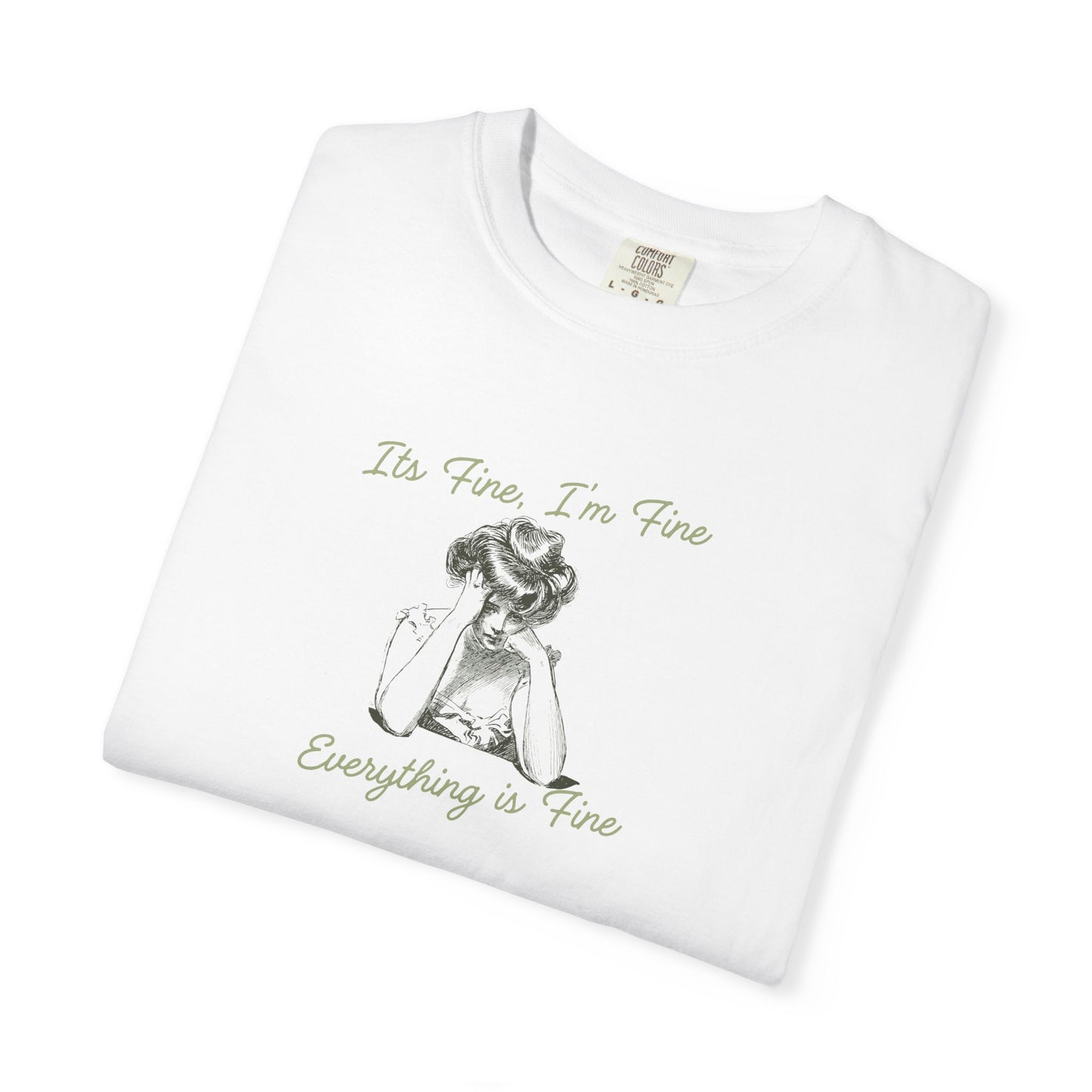 T-Shirt - 'Its Fine I'm Fine Everything is Fine' Minimalist Sketch Tee