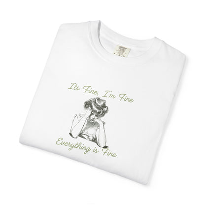 T-Shirt - 'Its Fine I'm Fine Everything is Fine' Minimalist Sketch Tee