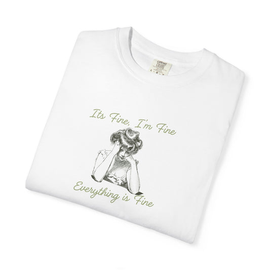 T-Shirt - 'Its Fine I'm Fine Everything is Fine' Minimalist Sketch Tee