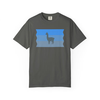 Blue Striped Llama Graphic T-Shirt