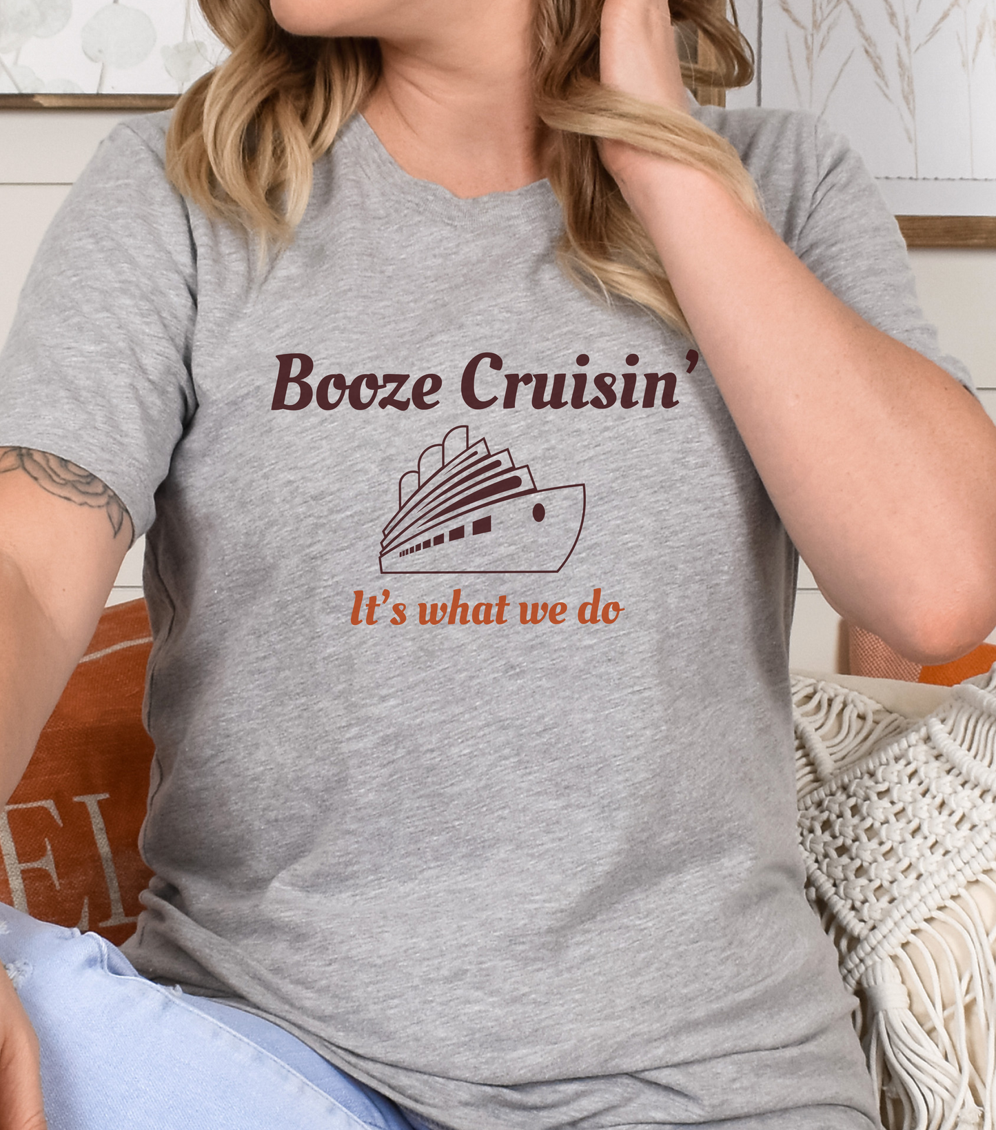 Booze Cruisin' It's What We Do - Athletic Heather - Cruise Shirt - Cruisin - Funny Cruise Gift